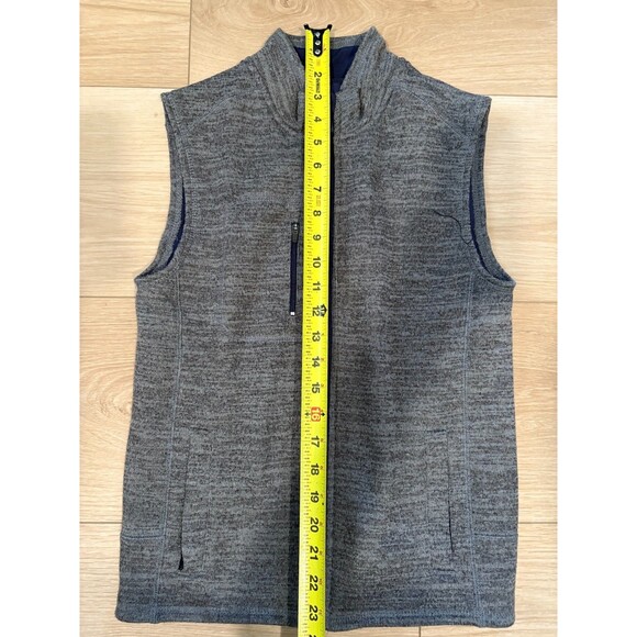 Johnnie-O Full Zip Vest BOYS Size 10 Quarry Heathered Grey Blue Liner - Picture 2 of 13